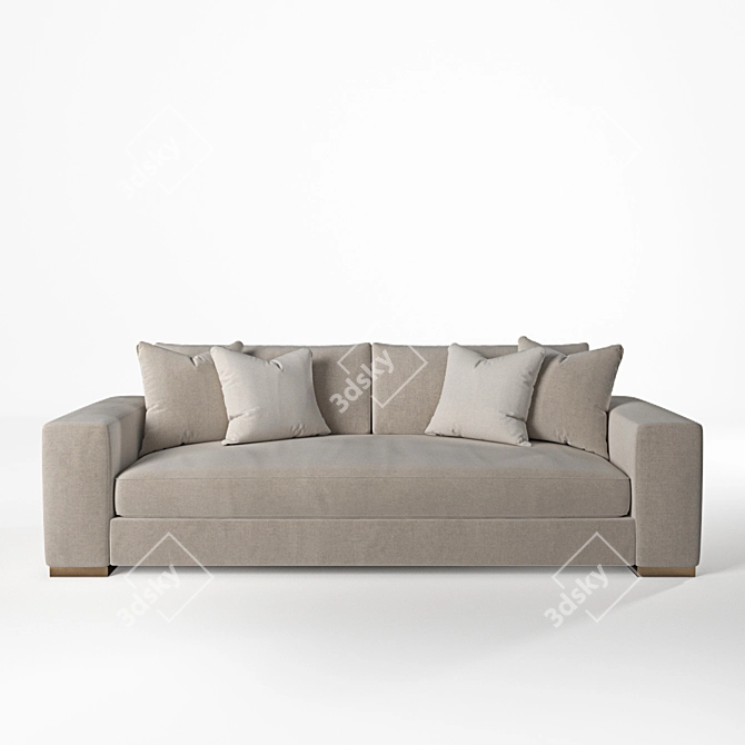 Doniel Modern Classic Beige Sofa 3D model image 2