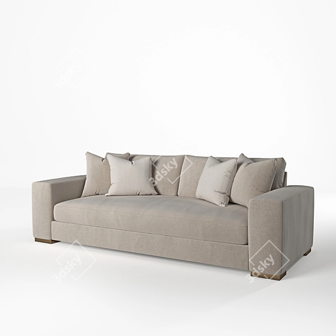 Doniel Modern Classic Beige Sofa 3D model image 4