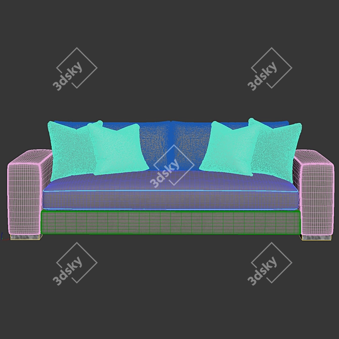 Doniel Modern Classic Beige Sofa 3D model image 5