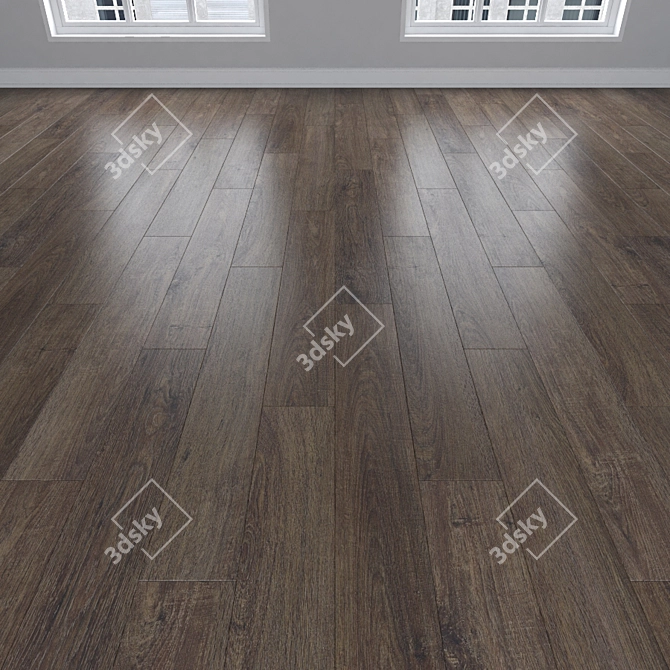 Parquet Oak: Herringbone, Linear, Chevron 3D model image 2