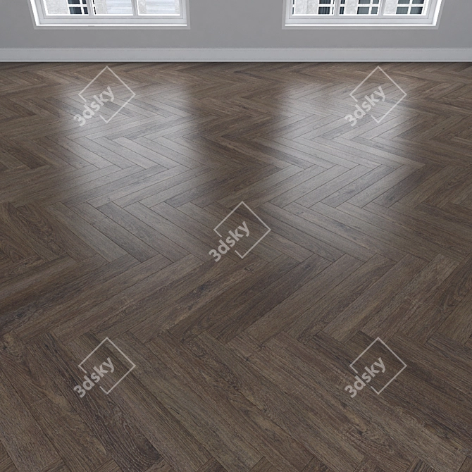 Parquet Oak: Herringbone, Linear, Chevron 3D model image 3