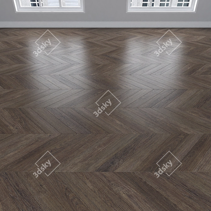 Parquet Oak: Herringbone, Linear, Chevron 3D model image 4