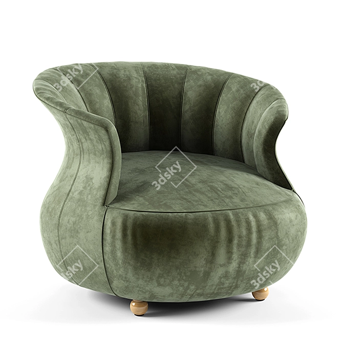 Modern Green Armchair: 3Dmax Model 3D model image 1