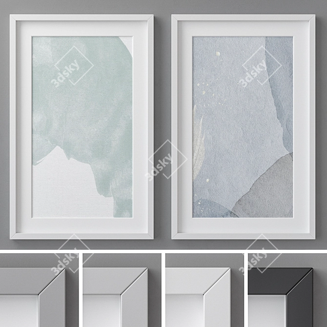 Minimalist Photo Frames Set 3D model image 1