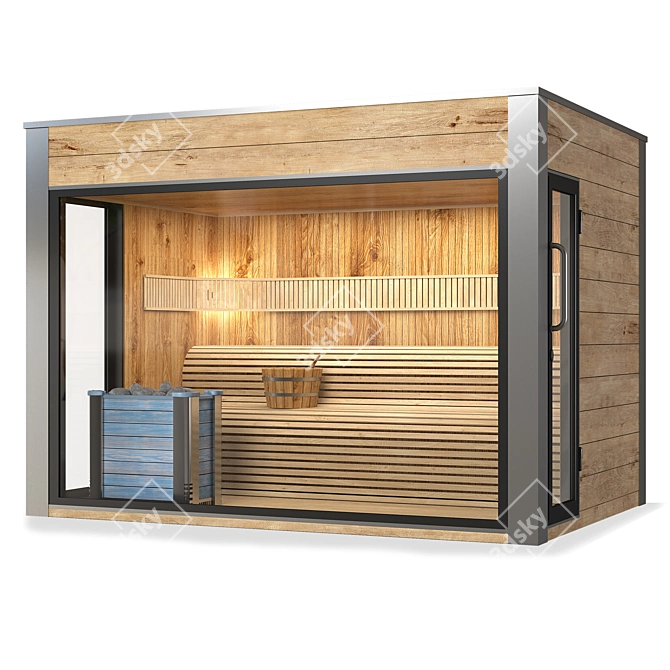 Luxury Sauna House - Relax and Rejuvenate 3D model image 1