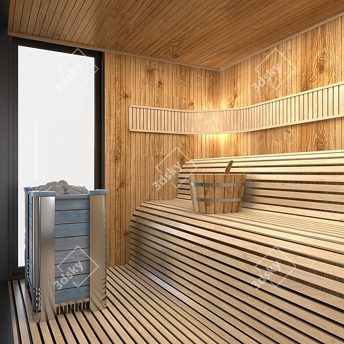 Luxury Sauna House - Relax and Rejuvenate 3D model image 2