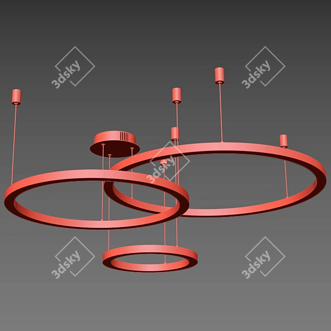 Mahlu Black Chandelier: Industrial Loft Design 3D model image 4