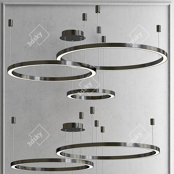 Mahlu Black Chandelier: Industrial Loft Design 3D model image 5