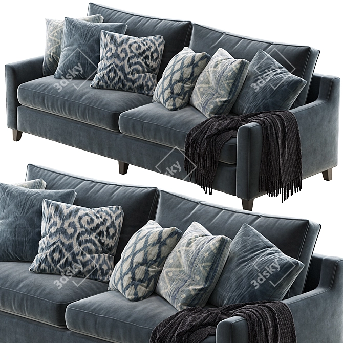 Luxury Beverly Upholstered Sofa 3D model image 2