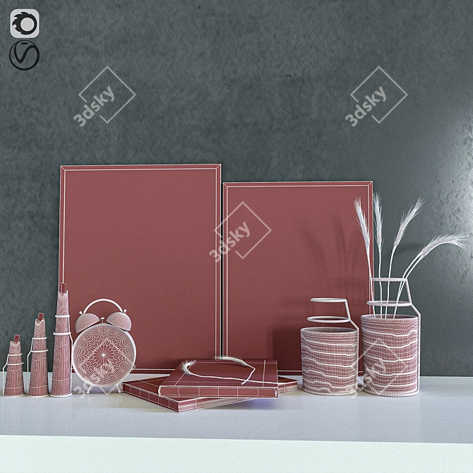 Elegant Decor Set 06 3D model image 1