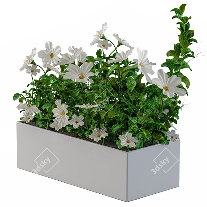 Elegant White Flower Bouquet 3D model image 1