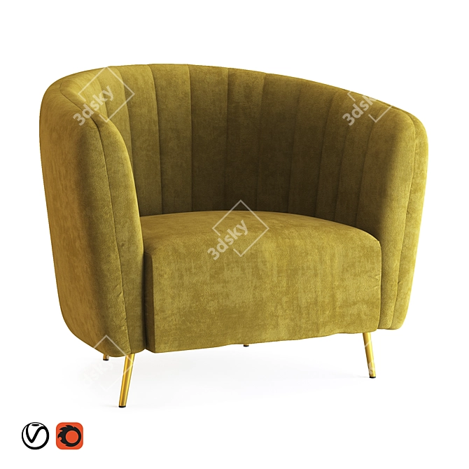 Modern Trevion Tub Chair 3D model image 1