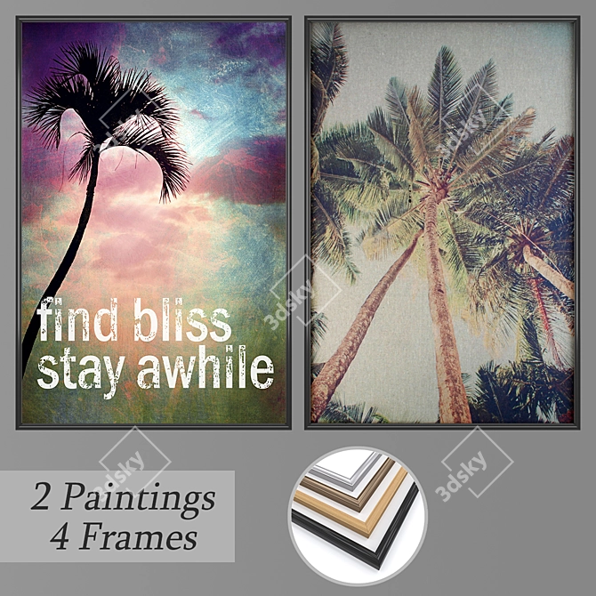 Gallery Collection: Set of 2 Wall Paintings 3D model image 1