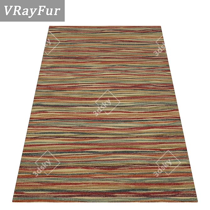 High-Quality Carpet Set: 3 Variations 3D model image 2