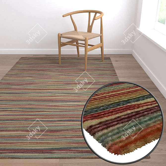 High-Quality Carpet Set: 3 Variations 3D model image 5