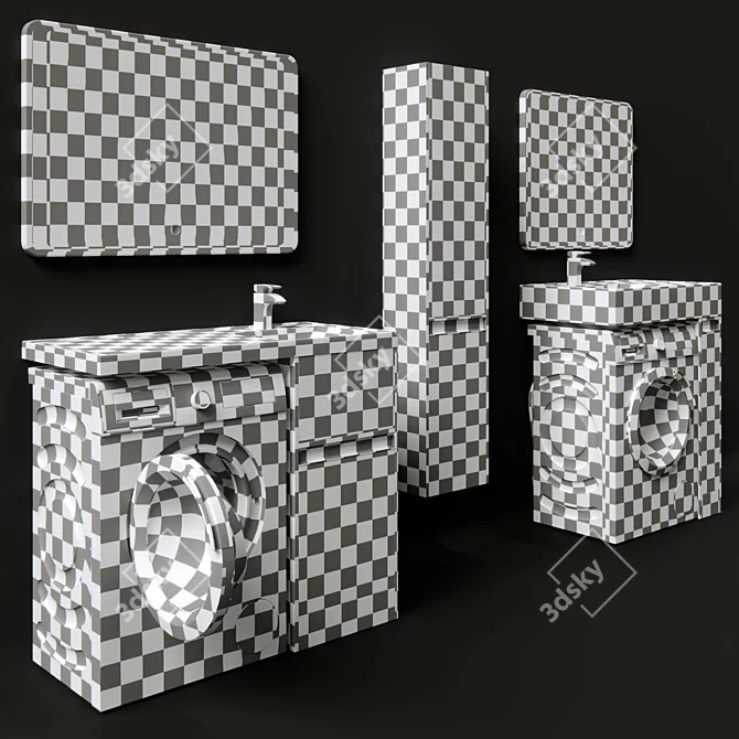 Aquaton Londry Bathroom Furniture Set 3D model image 4