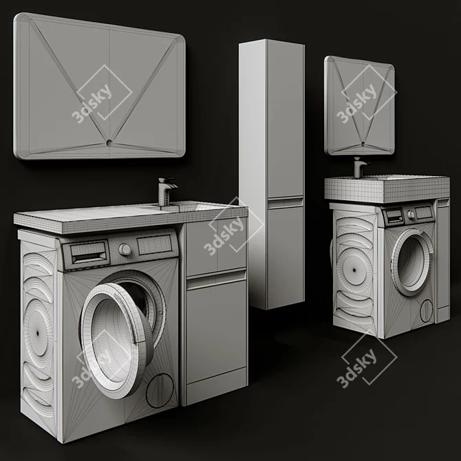 Aquaton Londry Bathroom Furniture Set 3D model image 5