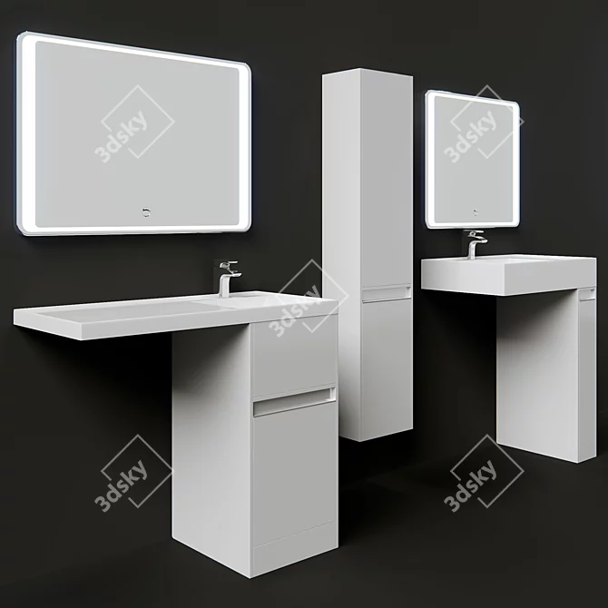 Aquaton Londry Bathroom Furniture Set 3D model image 6