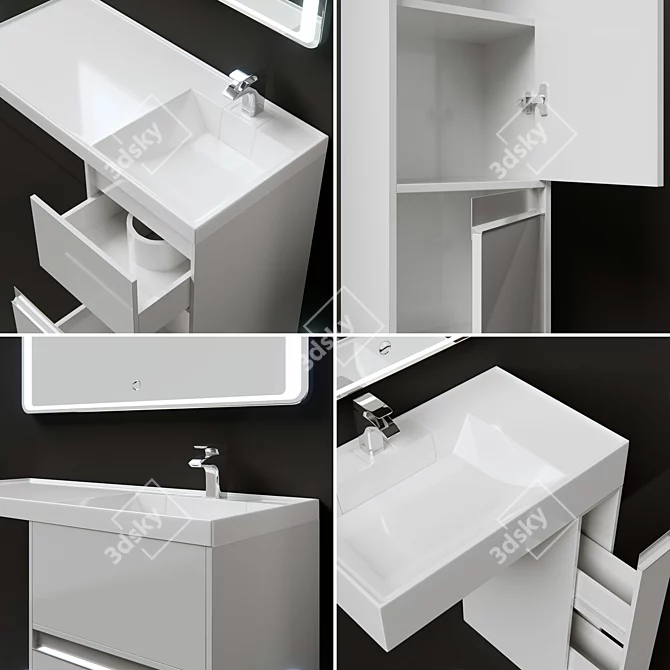 Aquaton Londry Bathroom Furniture Set 3D model image 7