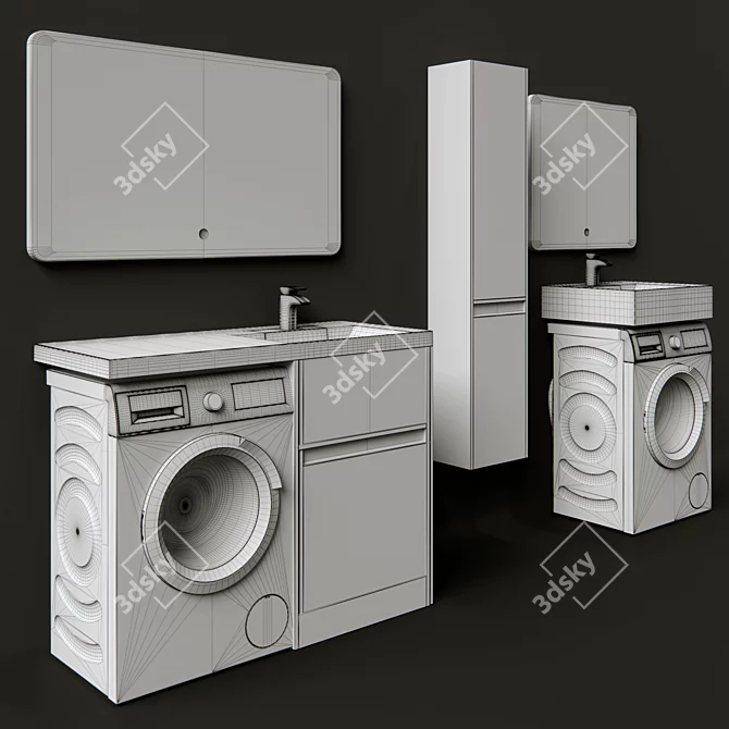 Aquaton Londry Bathroom Furniture Set 3D model image 5