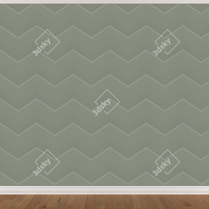 Seamless Wallpaper Set: Three Colors 3D model image 3