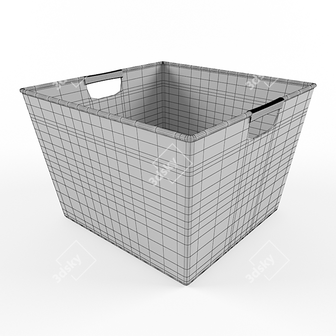 Rustic Woven Wicker Basket 3D model image 3