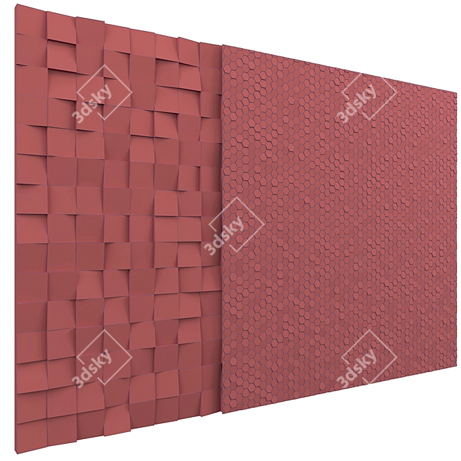 Palladium Brass Copper Gold 3D Wall Tiles 3D model image 4