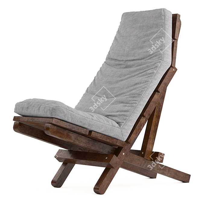 Stylish Outdoor Lounger 3D model image 1