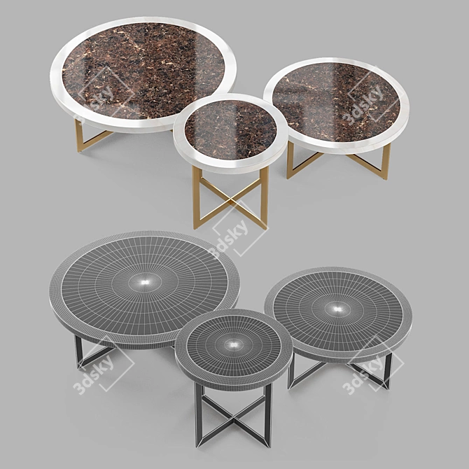 Luxury Marble Cocktail Tables By Hurtado 3D model image 2