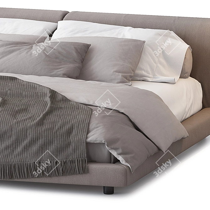 Luxury Softwall Bed by Living Divani 3D model image 3