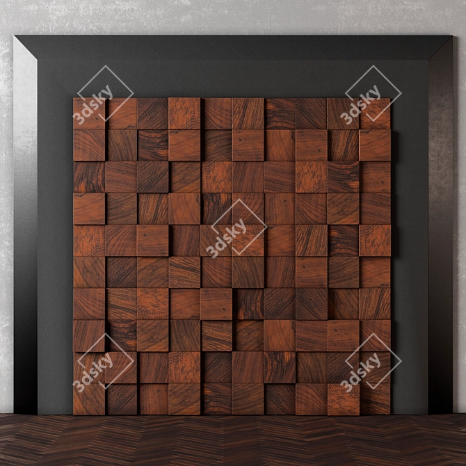 Wood Wall Decor Panel 3D model image 1