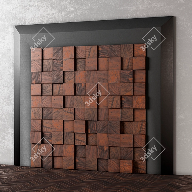 Wood Wall Decor Panel 3D model image 2