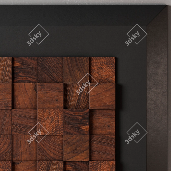 Wood Wall Decor Panel 3D model image 3