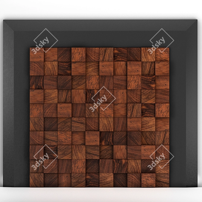 Wood Wall Decor Panel 3D model image 6