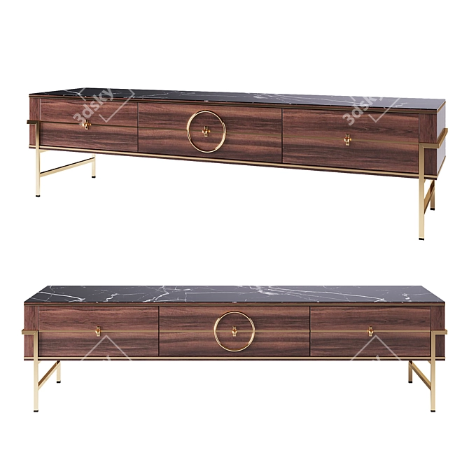 Elegant Turkish TV Stand 3D model image 4