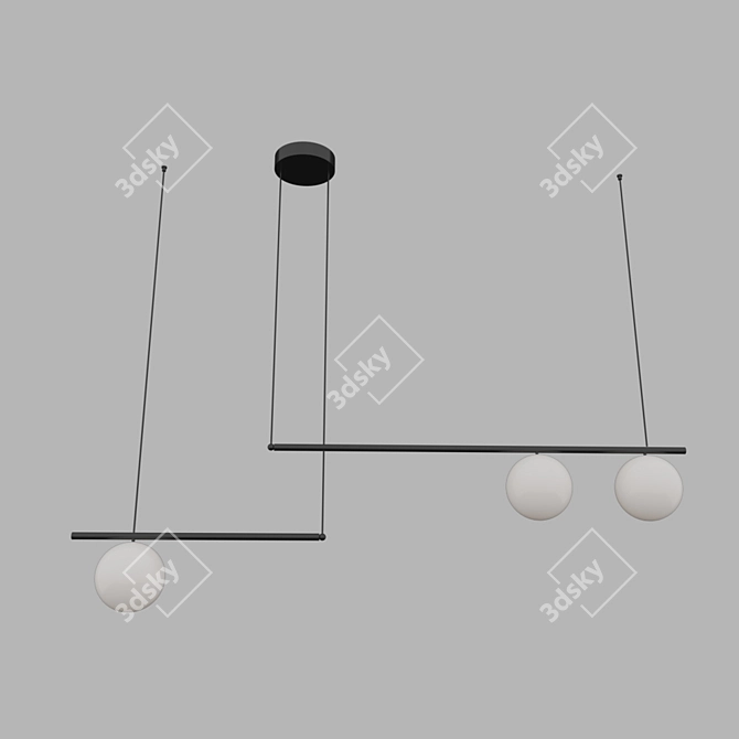 Versatile LED Pendant Light 3D model image 1