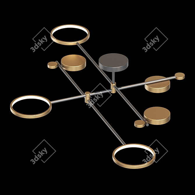 Modern LED Ring and Disc Ceiling Lamp 3D model image 2