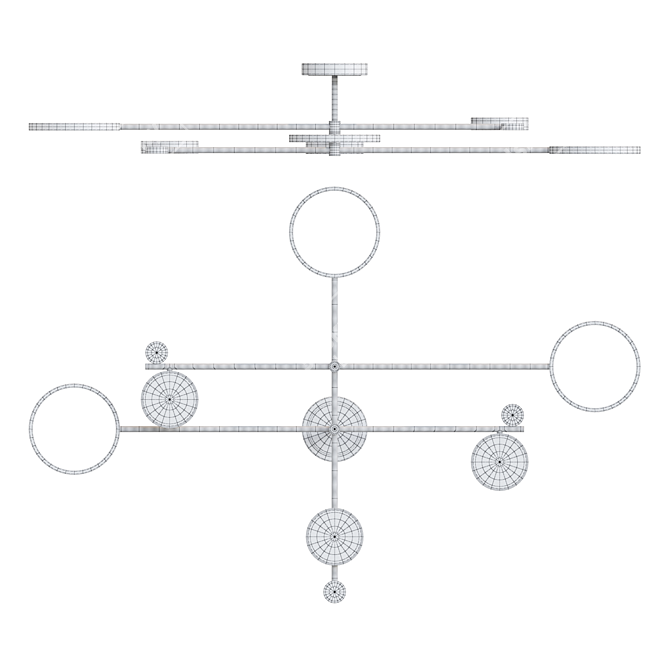 Modern LED Ring and Disc Ceiling Lamp 3D model image 3