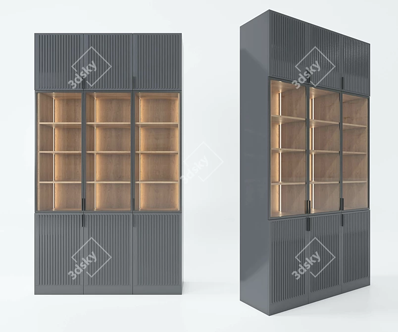 Sleek Modern Cabinet 3D model image 1