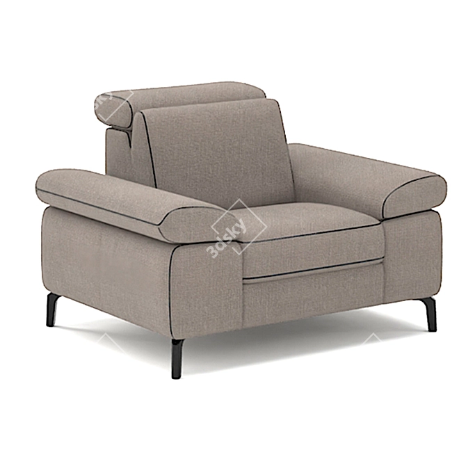 Belgian Adjustable Armchair Tasman: Comfort and Style 3D model image 1