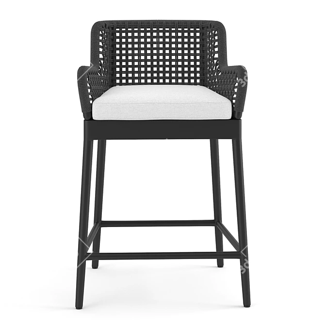 Stylish Somerset Outdoor Counter Stool 3D model image 2