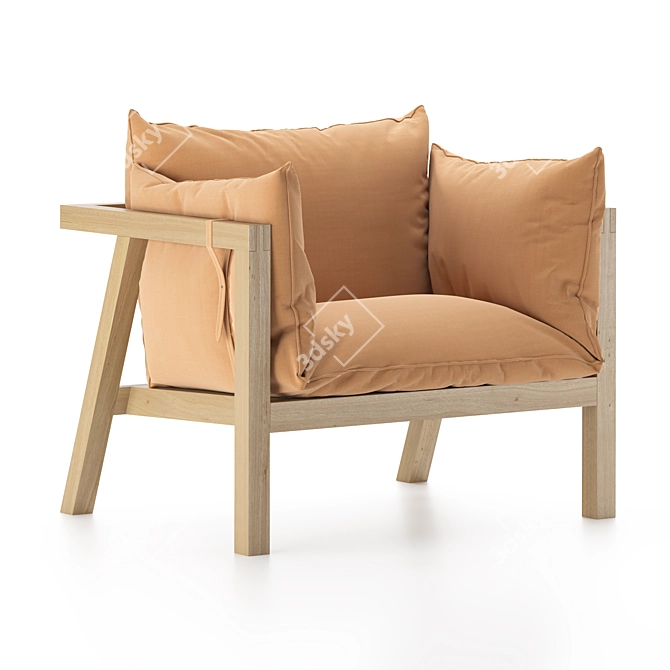 Umomoku Garden Armchair: Stylish and Versatile Outdoor Seating 3D model image 1