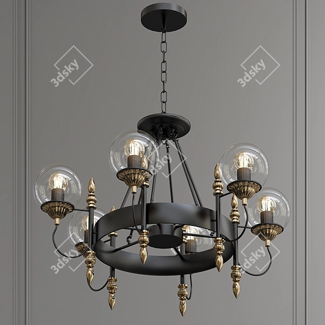 Modern Globe Trenger Chandelier 3D model image 1