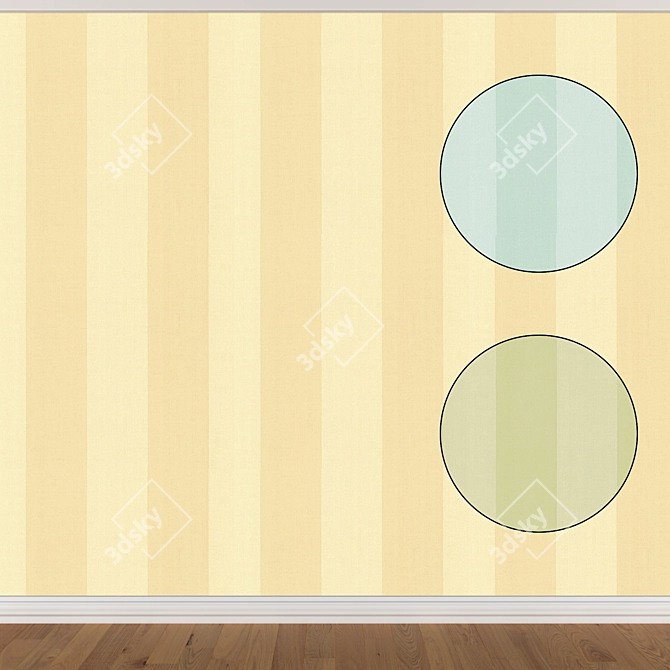 Seamless Wallpaper Set - 3 Colors 3D model image 1