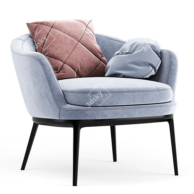 Elegant Caratos Armchair: Unmatched Comfort & Style 3D model image 2