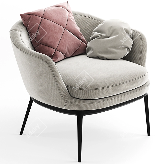 Elegant Caratos Armchair: Unmatched Comfort & Style 3D model image 3