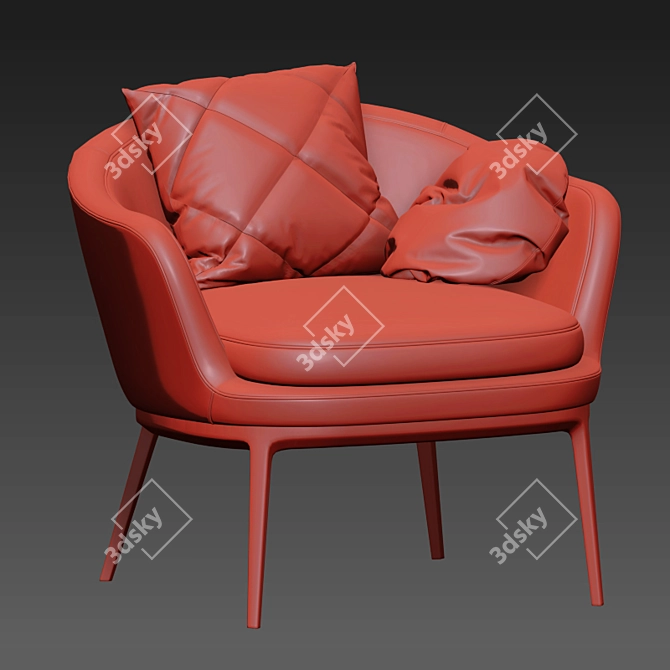Elegant Caratos Armchair: Unmatched Comfort & Style 3D model image 4