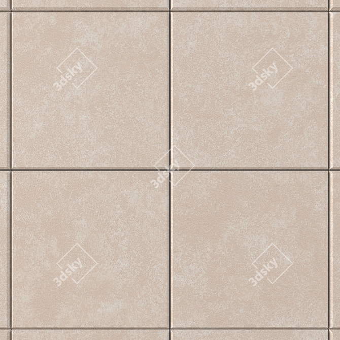 Nord Beige Concrete Wall Tiles - Stylish and Durable 3D model image 2