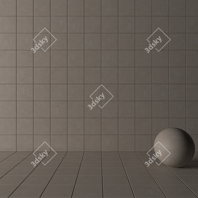 Nord Beige Concrete Wall Tiles - Stylish and Durable 3D model image 3