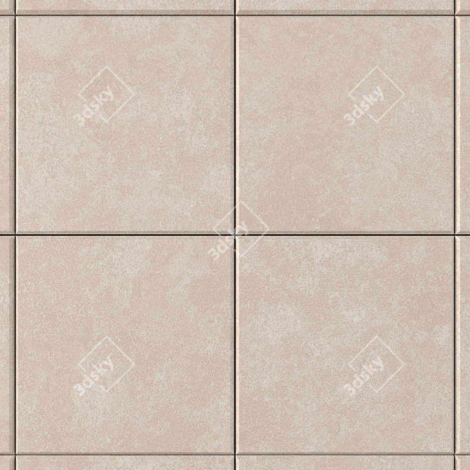 Nord Beige Concrete Wall Tiles - Set of 2 3D model image 2